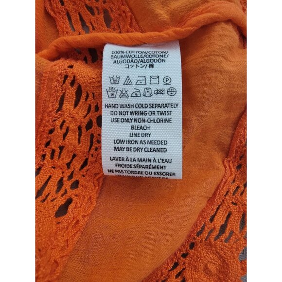 NWT Free People CONSTANT CRUNCH Firecracker Orange Boho Lace Tank Cami Size S - Picture 7 of 7